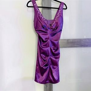NWT Ruched purple dress size 4